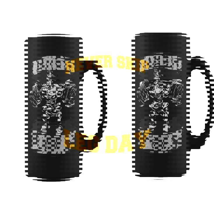 脚の日をスキップすることはありません 面白いワークアウト ジム メンズ ボディビル コーヒーマグ