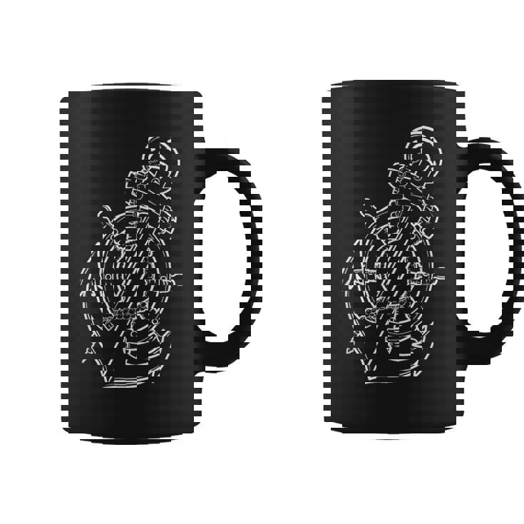 船員、スキッパー、船員のための帆船アンカーとボート。 コーヒーマグ