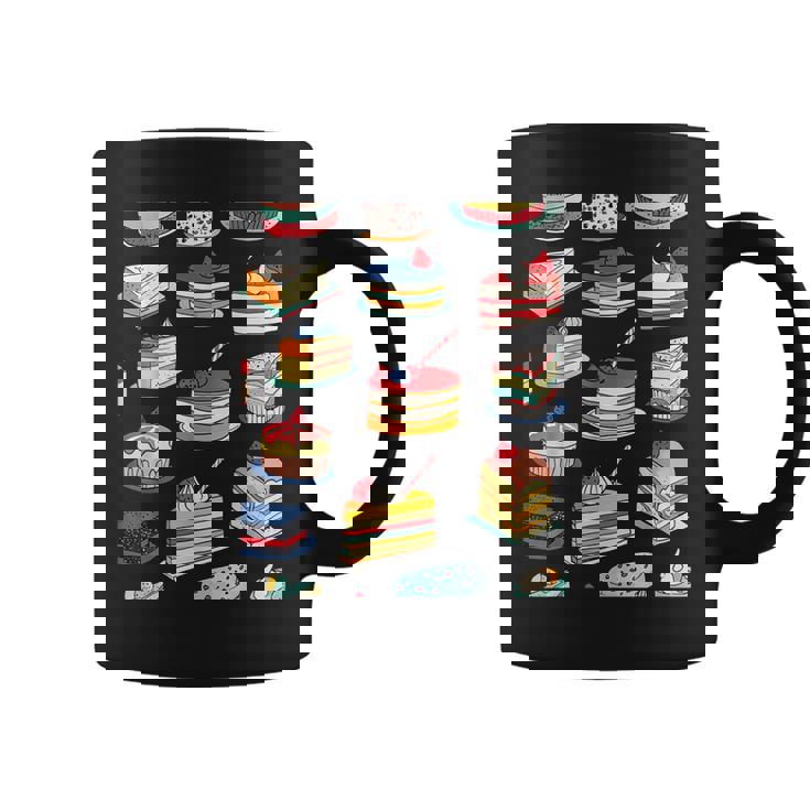 色鮮やかなケーキ柄 フーディー向け コーヒーマグ