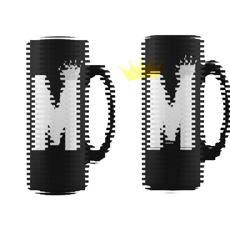 英文字 M 大文字 アルファベット モノグラム イニシャル キング クイーン クラウン コーヒーマグ