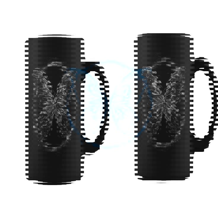 蝶 夜光 夜光 青 デザイン ユニセックス 自然 コーヒーマグ