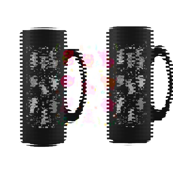 豚のかわいい刺しゅう 豚の恋人 コーヒーマグ