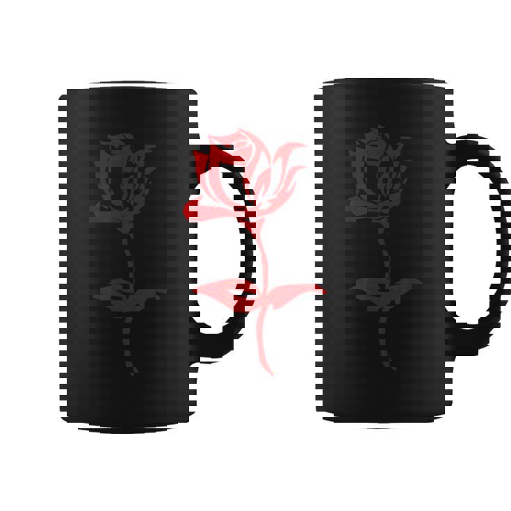 赤いバラ ミニマリスト お絵かき 花 薔薇 恋人 ガーデニング コーヒーマグ