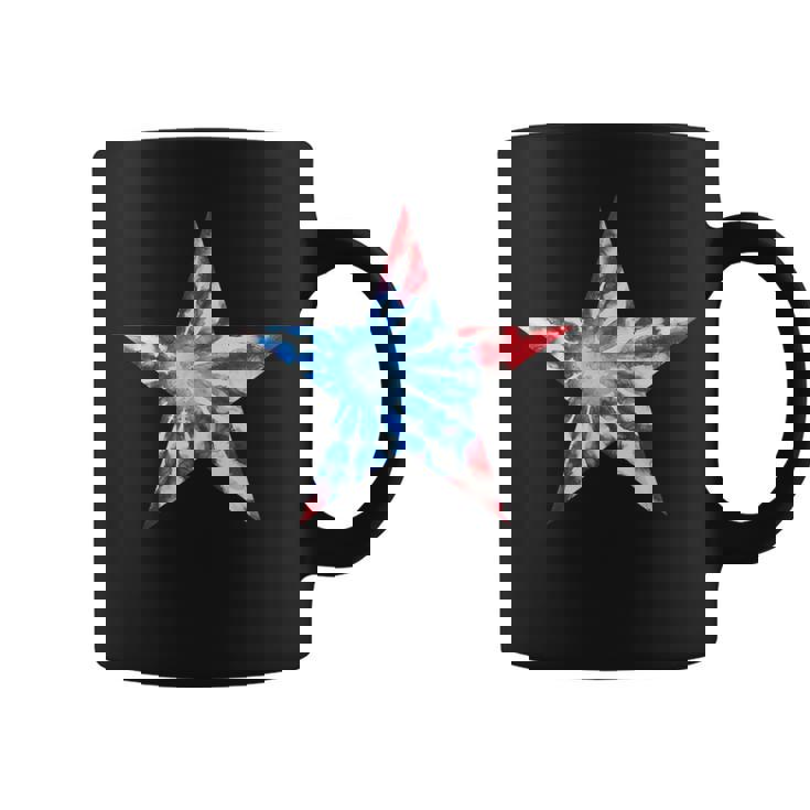 赤白と青 タイダイ 星 コーヒーマグ