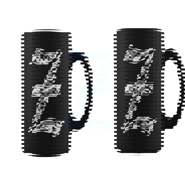 迷彩 アルファベット Z 古英語 大 カリグラフィー 文字 コーヒーマグ