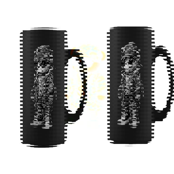 迷彩 ヒップホップ テディベア 迷彩 コーヒーマグ