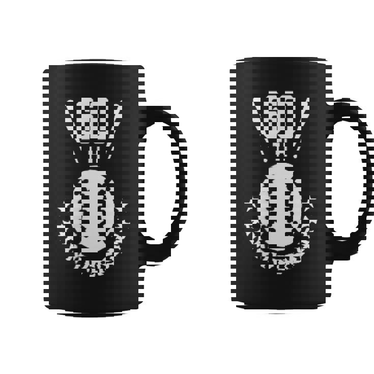 還暦祝い＆野球ファン向けプレゼント ワンポイント ゼッケン60 かっこいい【両面プリント】 コーヒーマグ