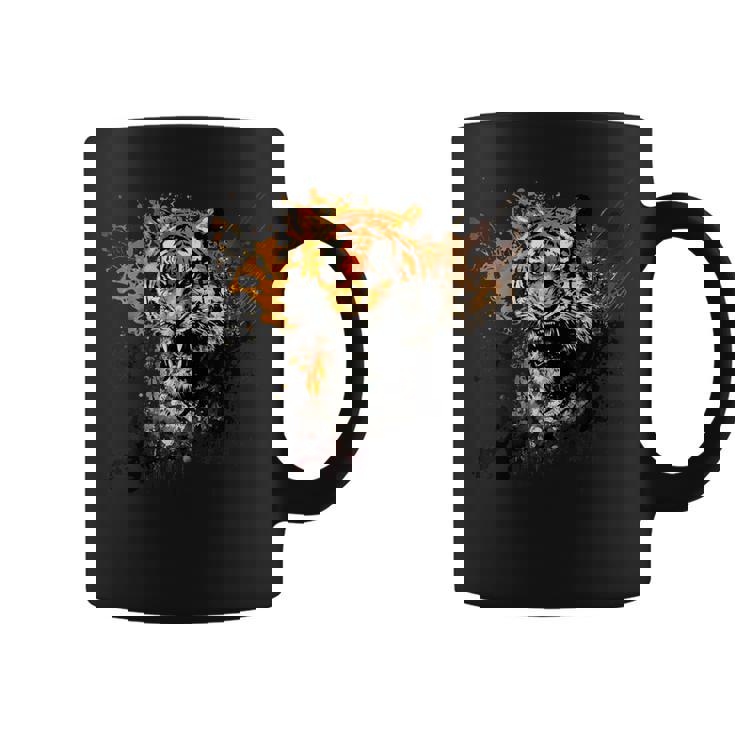 野生動物愛好家のためのアングリータイガー グラフィック コーヒーマグ