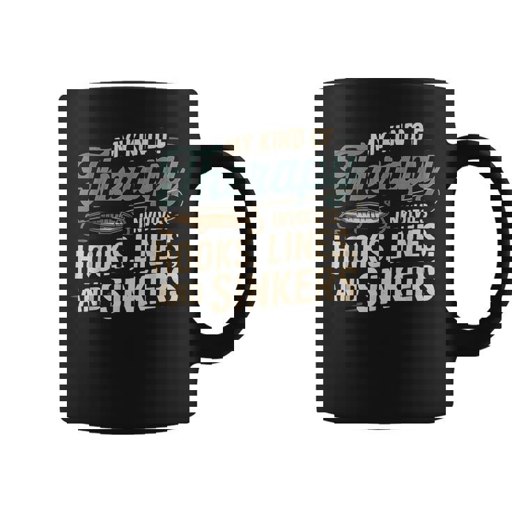 釣り My Kind Of Therapy フック ライン シンカー おもしろいことわざ コーヒーマグ