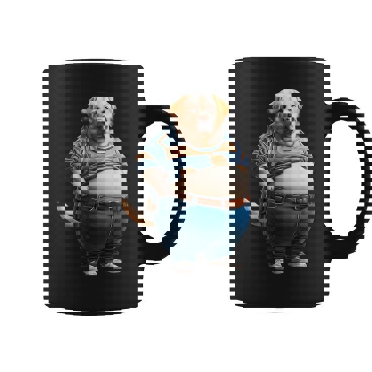 陽気なチャンキーラブラドールレトリバーtシャツ 太った犬愛好家向け コーヒーマグ