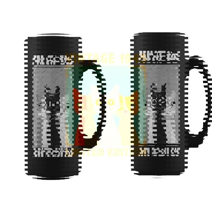 面白い 80歳 ギフト ヴィンテージ 1945 猫好き 80歳の誕生日 コーヒーマグ