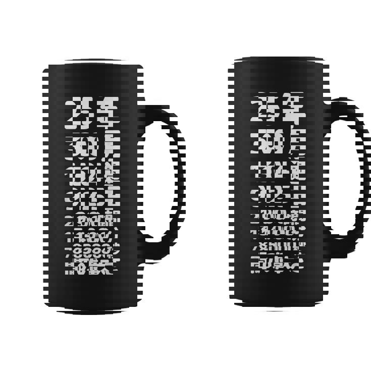 面白い25歳の誕生日の古いメーター 面白い25歳のギフト 女性 男性 面白い電卓 25歳の誕生日のギフト コーヒーマグ