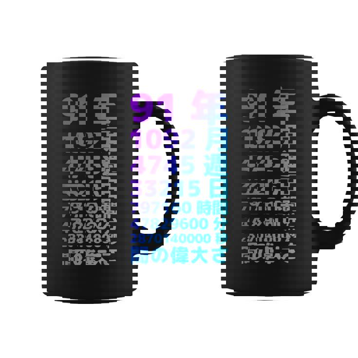 面白い91歳の誕生日の古いメーター 面白い91歳のギフト 女性 男性 面白い電卓 91歳の誕生日のギフト コーヒーマグ