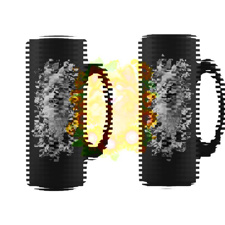 面白いtシャツ ポメラニアン ひまわり わんこ メンズ 犬好き グッズ かわいい おもしろ 面白い 服 ネタ コーヒーマグ