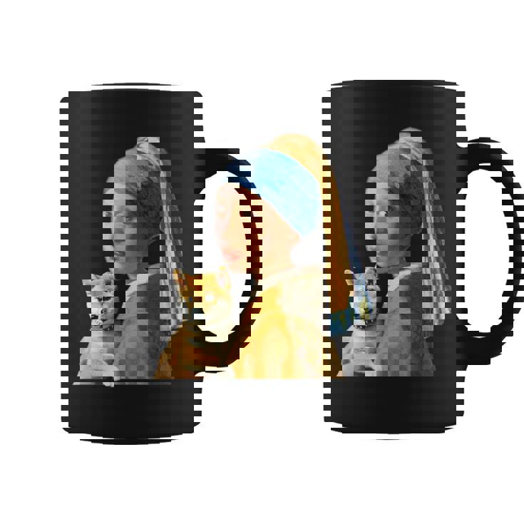 面白いtシャツ 柴犬 フェルメール わんこ メンズ 犬好き グッズ かわいい おもしろ 面白い 服 ネタ コーヒーマグ