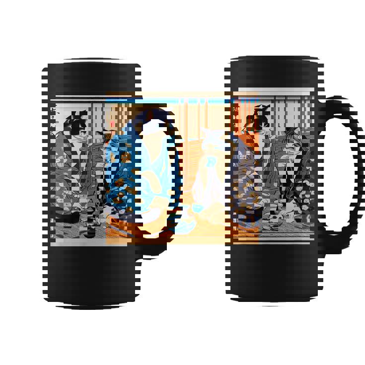 面白いtシャツ 猫 ネコ 酒 メンズ 猫好き グッズ おもしろ 面白い 服 ネタ にゃんこ 猫の下僕 浮世絵 コーヒーマグ