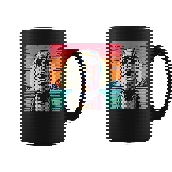 面白いイースター島像 レトロなモアイヘッドラパヌイv3 コーヒーマグ