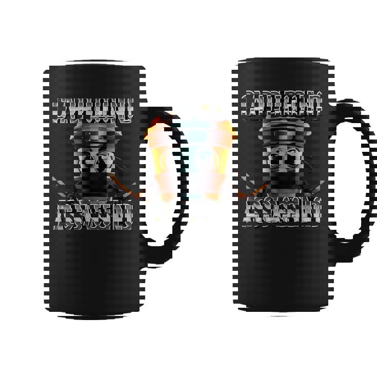 面白いカプチーノアサシーノブレインロットイタリアンブラック コーヒーマグ