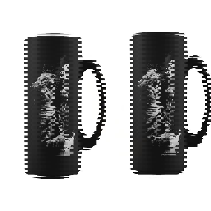 面白いギター 猫 ギターを弾く コーヒーマグ