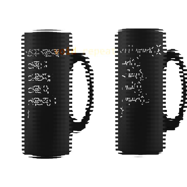 面白いコーディングシャツ Java 再帰 Eat Codeleep Repeat コーヒーマグ