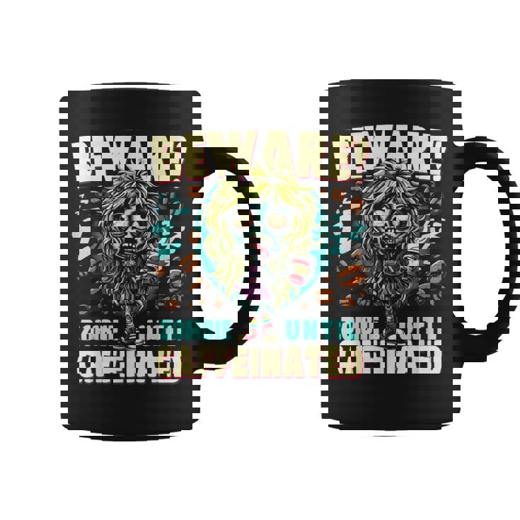 面白いコーヒーゾンビガール、カフェインが入るまでゾンビに注意 コーヒーマグ