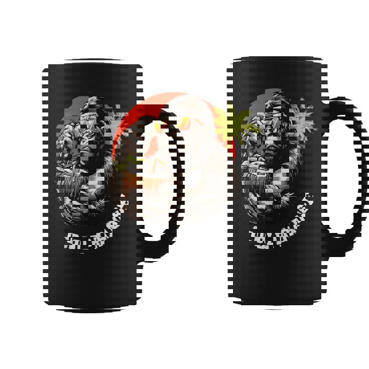 面白いゴリラココナッツグラフィックデザインギフトアイデア コーヒーマグ