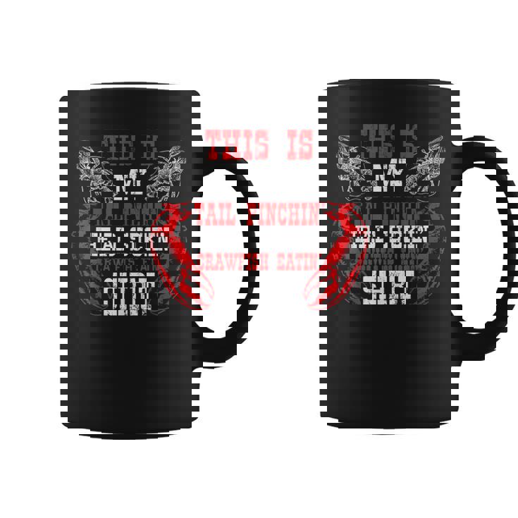 面白いザリガニの恋人シーフードザリガニを食べる コーヒーマグ