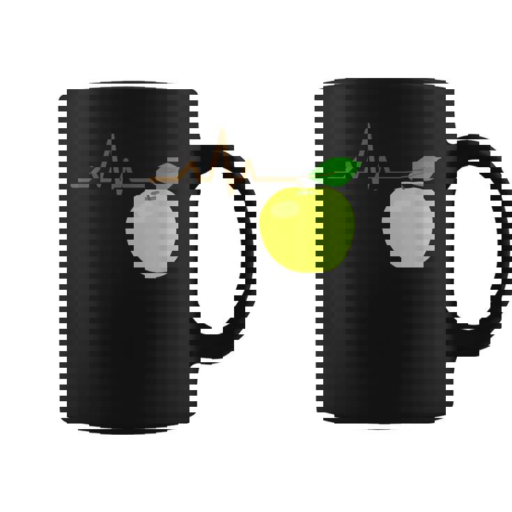 面白いハートビートekgアップルフルーツフルーツアップルギフト コーヒーマグ