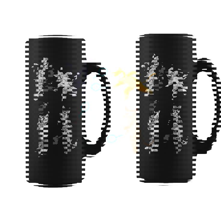 面白いバドミントン猫 コーヒーマグ