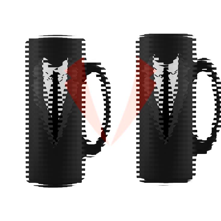 面白いバーガンディレッドタキシードバーテンダータキシードクリスマス コーヒーマグ