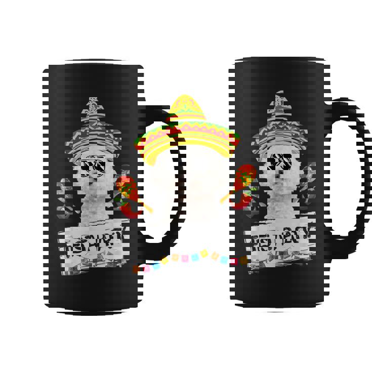 面白いパーティー かわいいビション・フリーゼ ソンブレロ サングラス コーヒーマグ