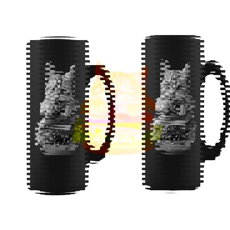 面白いファーストフードハンバーガー愛好家猫猫愛好家 Britishhorthair Burger Cat Food コーヒーマグ