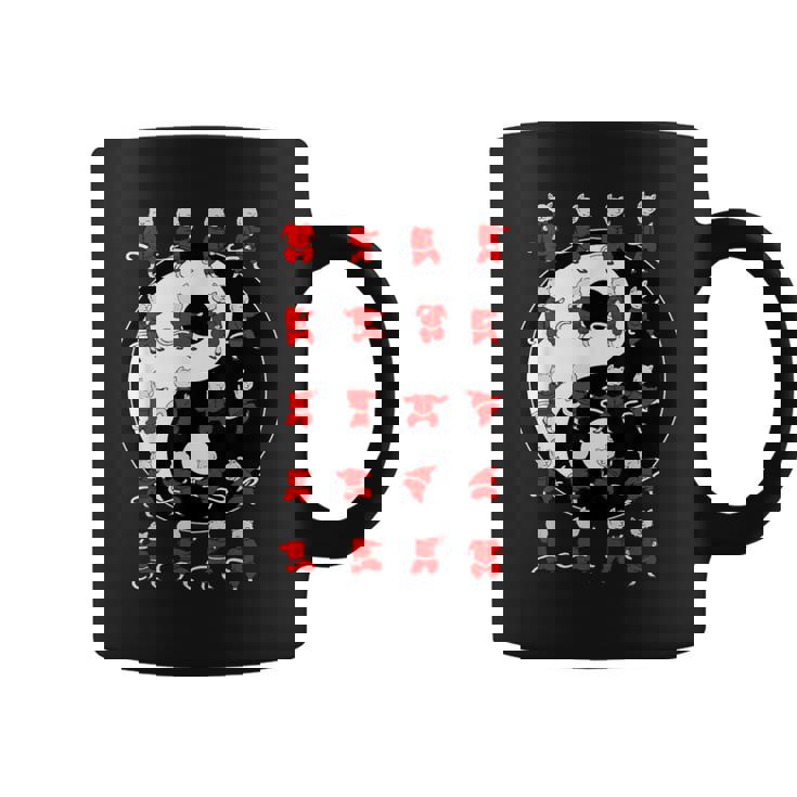 面白い太極拳猫が陰陽のデザインを動かす コーヒーマグ