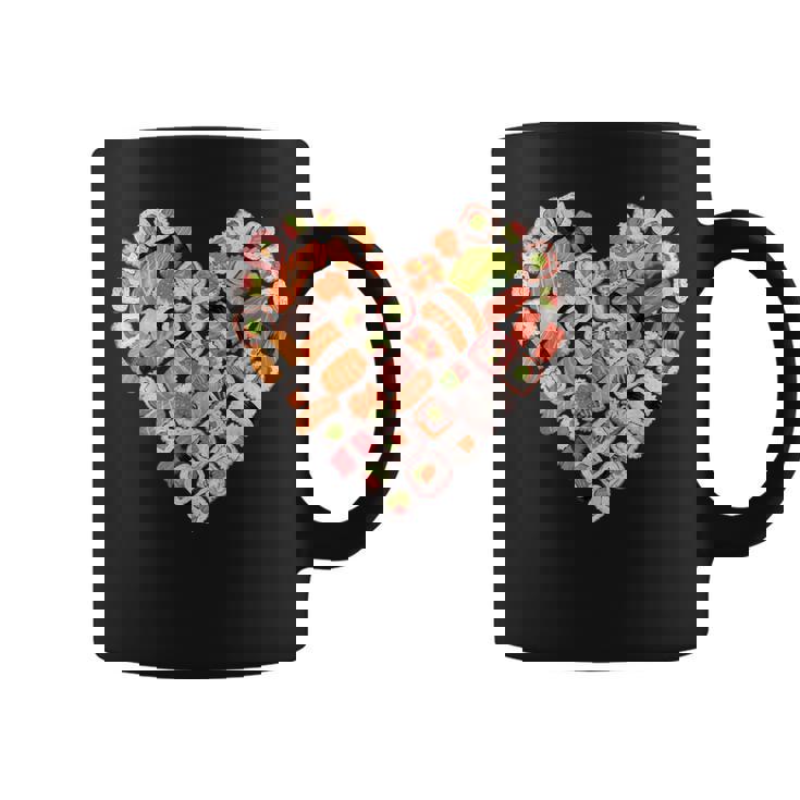 面白い寿司デザイン 子供 男性 女性 I ハート 寿司 食通 コーヒーマグ