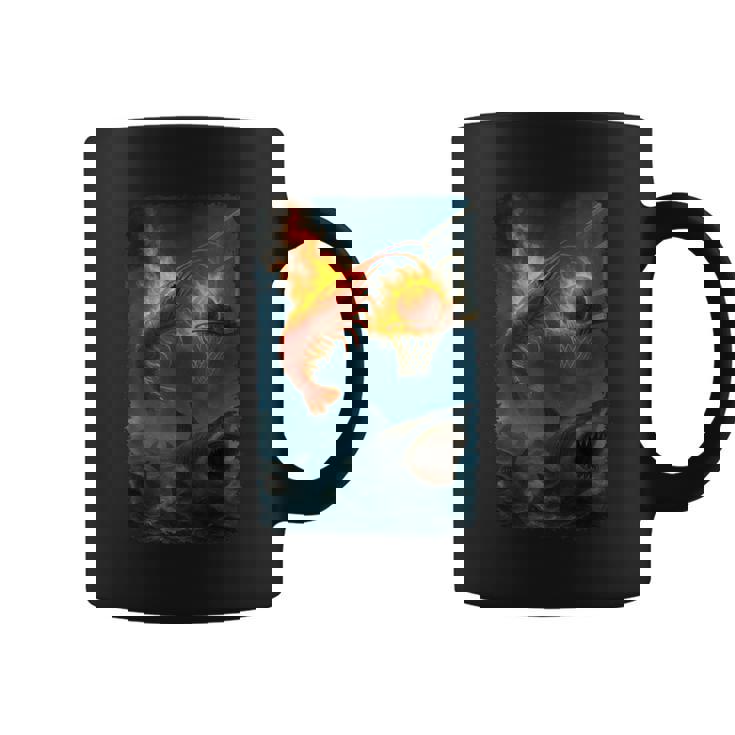 面白い燃えるようなエビスラムダンキングサメのミーム。 コーヒーマグ