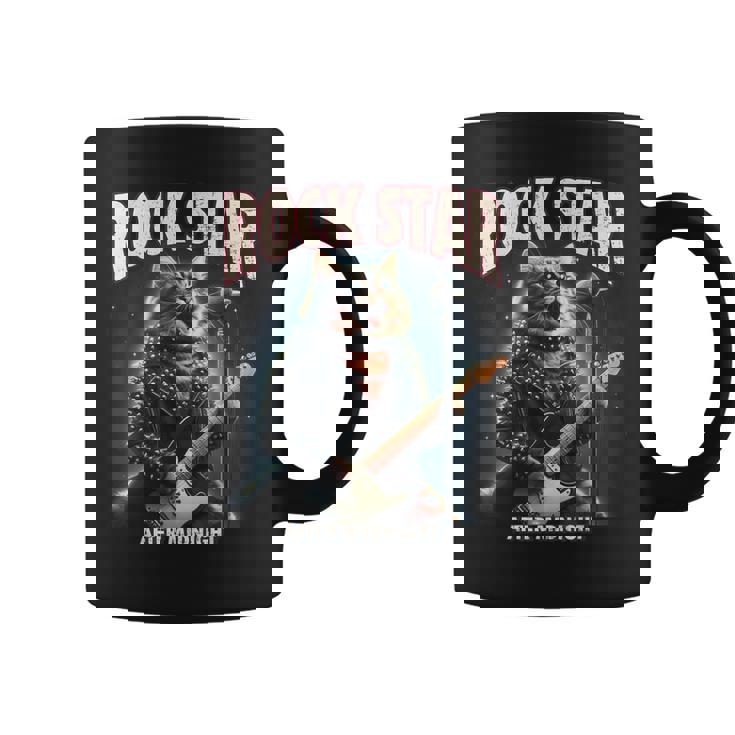 面白い猫 ギタリスト エレクトリックギター ロックスター 猫 コーヒーマグ