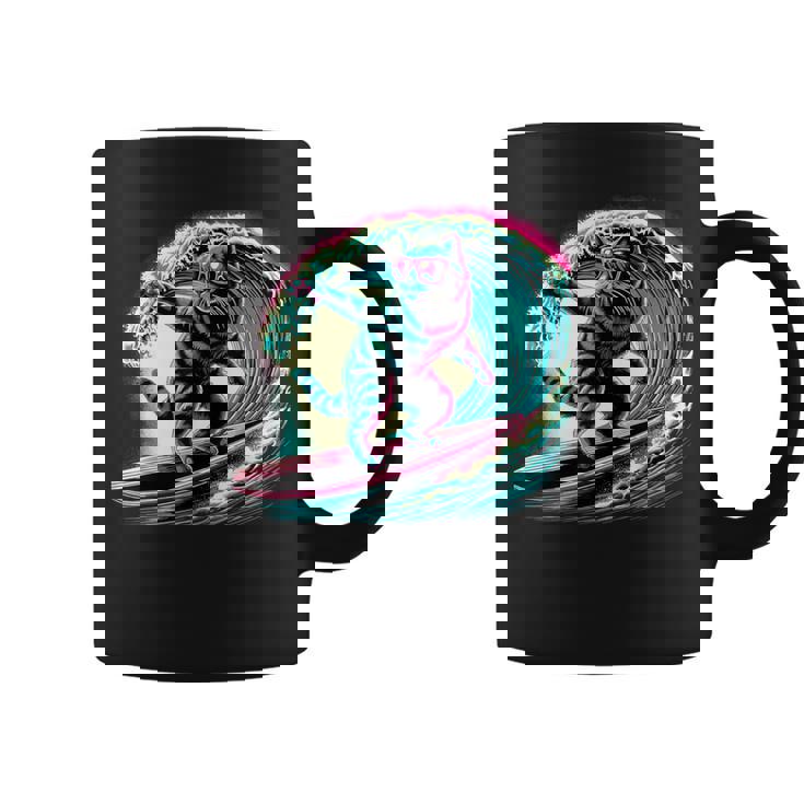 面白い猫 サーフィン ギフト 男性 女性 子供 面白い 猫 サーファー コーヒーマグ