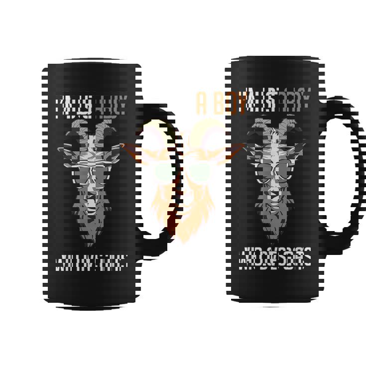 面白い農場の動物 ヤギ好き ただの少年 ヤギが大好きな人 コーヒーマグ