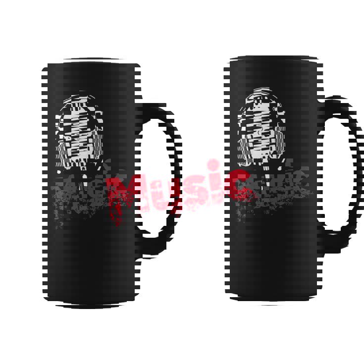 音楽 マイク ヘッドホン 日常 テキスト シンプル レトロ コーヒーマグ