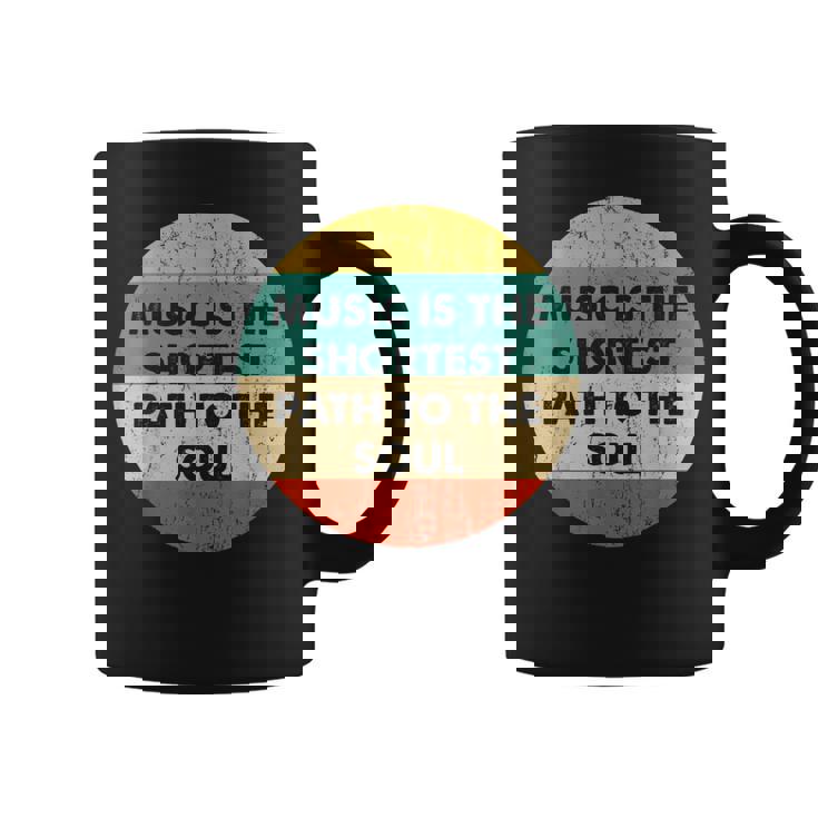 音楽は魂への最短の道 レトロミュージシャン アーティスト コーヒーマグ