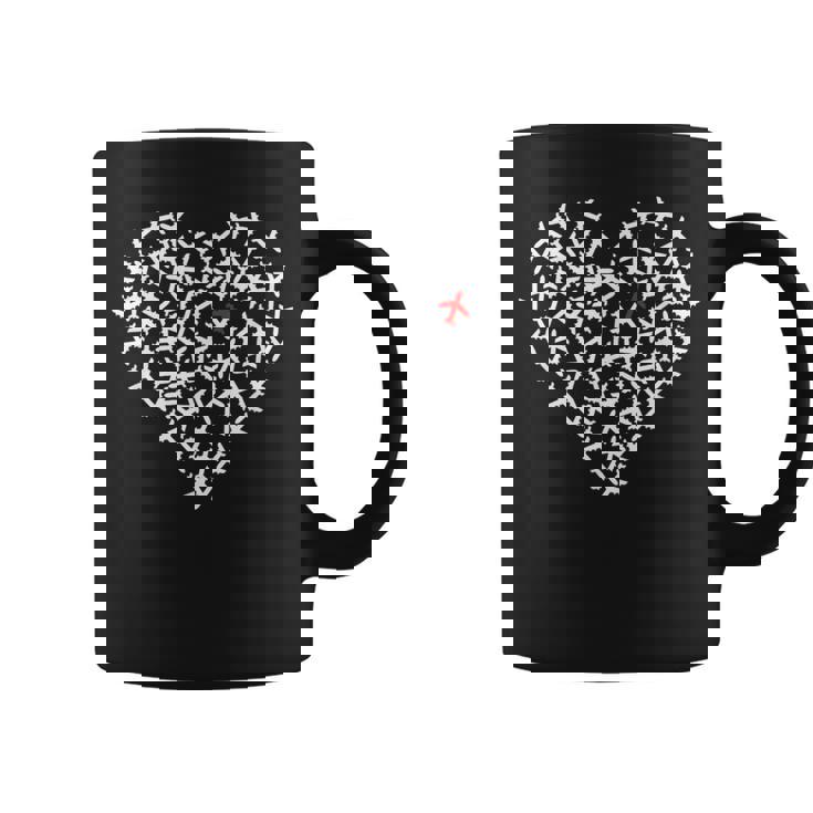 飛行機のクルーのためのaeroplane Love Heart コーヒーマグ