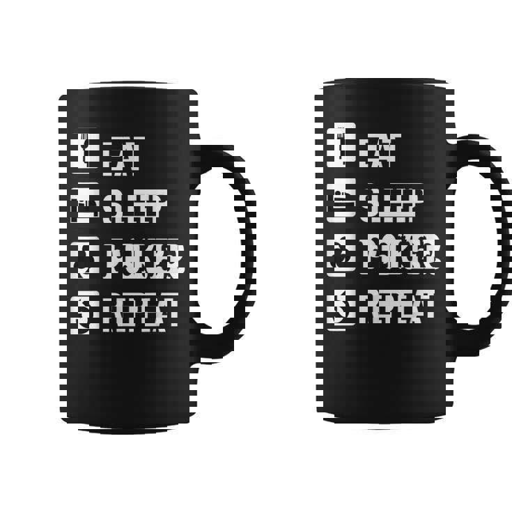 食べる 睡眠 ポーカー リピート トランプ ゲーム ホールデム コーヒーマグ