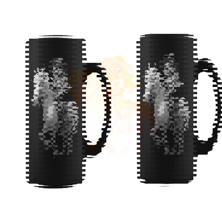 馬 女の子 西洋 乗馬 ポニー 水彩 馬 コーヒーマグ