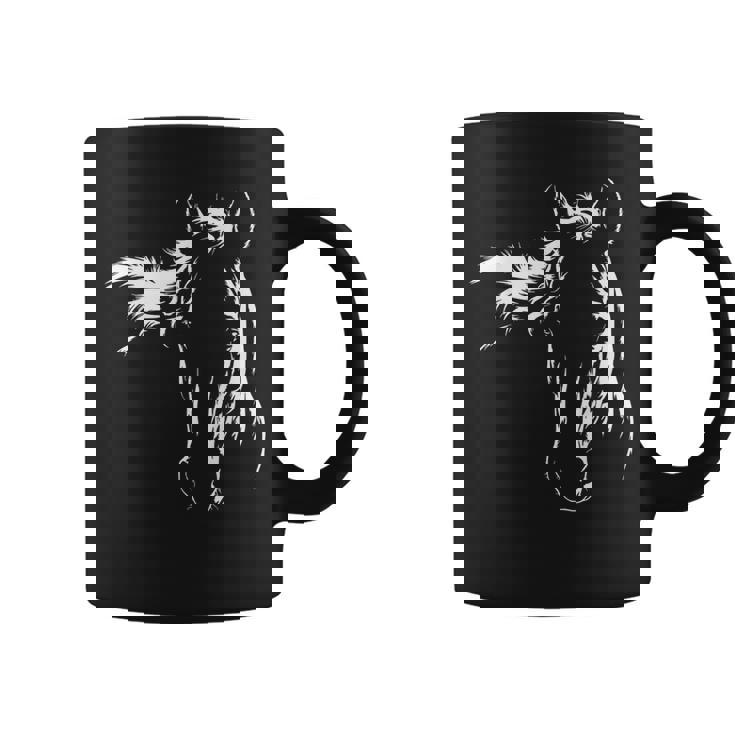 馬好きのためのエレガントな馬のシルエットのグラフィックアートデザイン。 コーヒーマグ