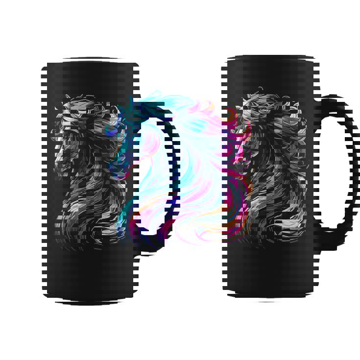 馬愛好家のための鮮やかな馬のファンタジー コーヒーマグ
