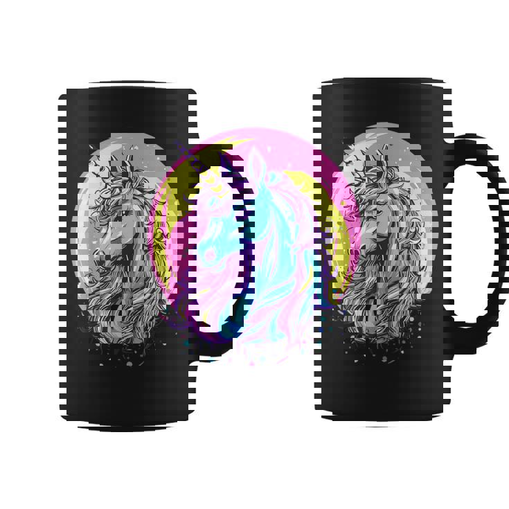 鮮やかなユニコーン マジック ファンタジー ムーンライト コーヒーマグ