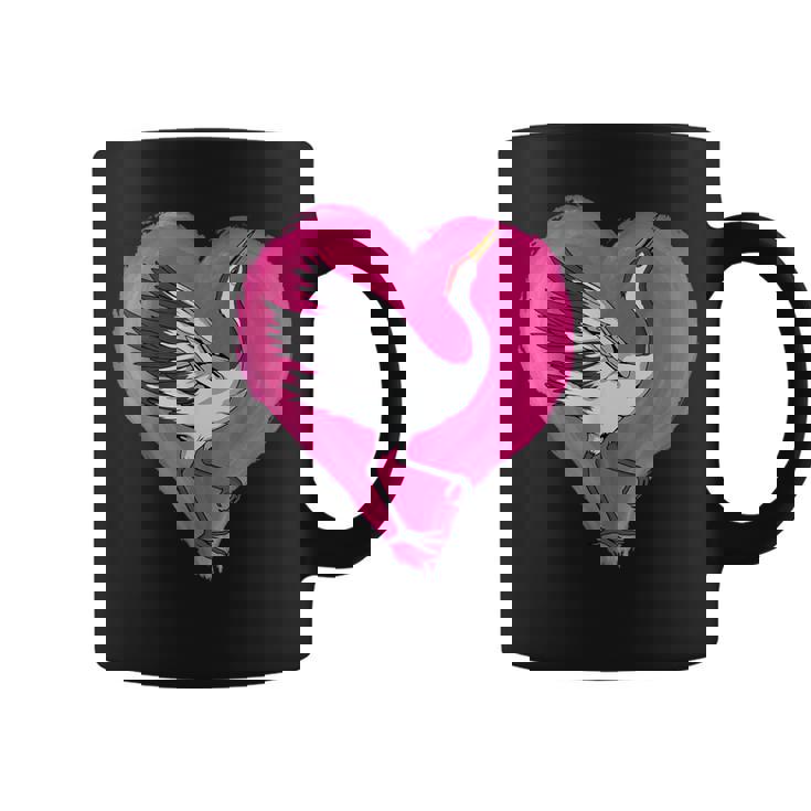 鶴 ハートデザインラブ 鶴 恋人 鶴 コーヒーマグ