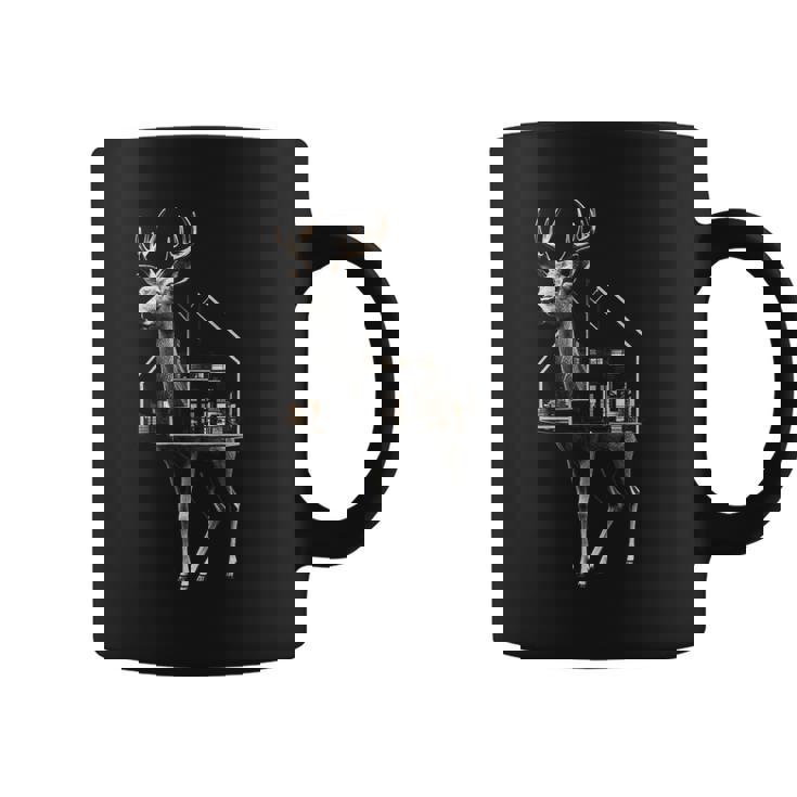 鹿 アート 図工 家 動物 イラスト グラフィック 鹿 コーヒーマグ