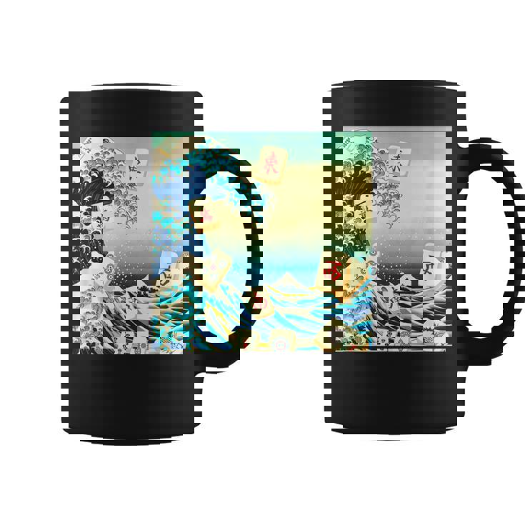 麻雀 おもしろ グッズ 服 筆文字 面白いtシャツ 文字入り 面白い 文字 ネタ メンズ 葛飾北斎 浮世絵 風 コーヒーマグ