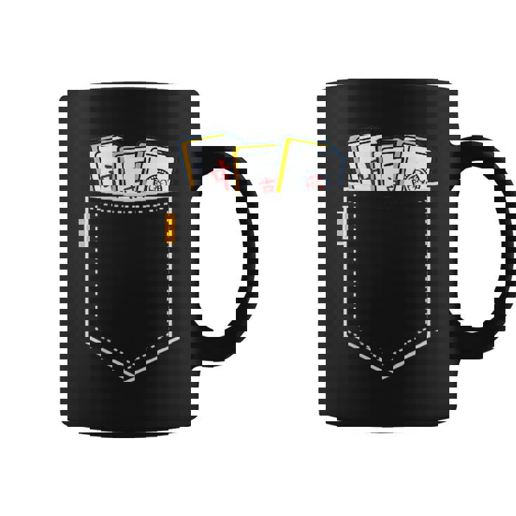 麻雀 牌 ワンポイント ポケット 柄ポケット デザイン かわいい おもしろ 可愛い 麻雀好プレゼント コーヒーマグ